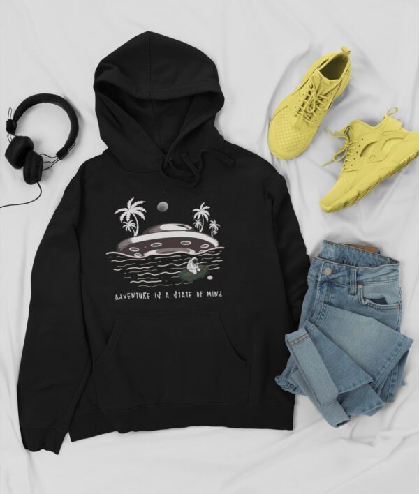 outfit mockup featuring a pullover hoodie next to trendy sneakers and jeans 26334 1