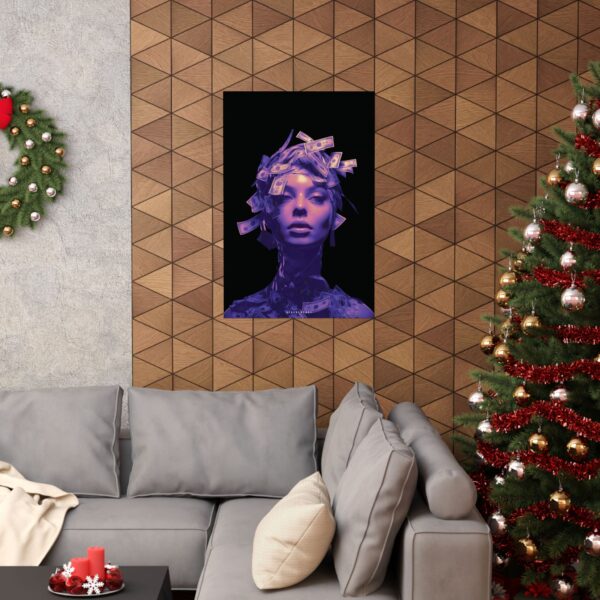 Legacy Unfazed Matte Vertical Poster. Rich Mindset. Apartment Wall Art. Woman Wearing Money. Fiction Fantasy. Expression Art. Dark Aesthetic - Image 16