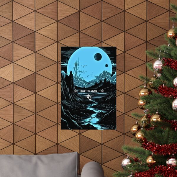 Hold The Vision Matte Vertical Poster. Cool Apartment Decor. Statement Wall Art. Epic Gift for Him. Fiction Fantasy. Blue Moon River - Image 12