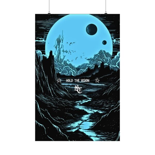 Hold The Vision Matte Vertical Poster. Cool Apartment Decor. Statement Wall Art. Epic Gift for Him. Fiction Fantasy. Blue Moon River - Image 17
