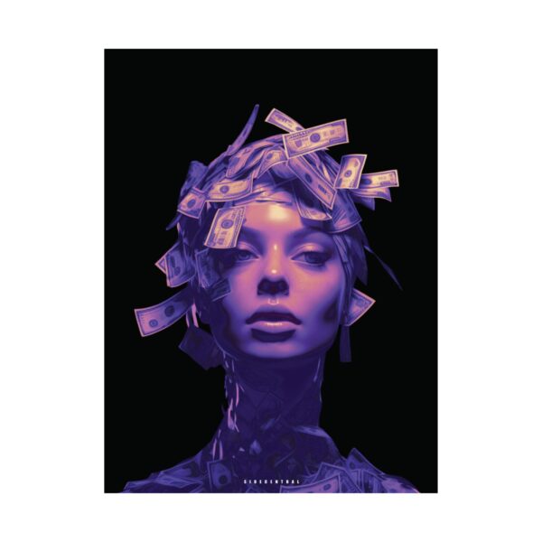 Legacy Unfazed Matte Vertical Poster. Rich Mindset. Apartment Wall Art. Woman Wearing Money. Fiction Fantasy. Expression Art. Dark Aesthetic - Image 10