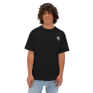 Paid Shipping Minimal Wave Monogram Tee | Small Chest Logo, Back Script